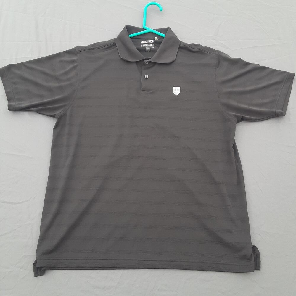 Adidas Polo Shirt Mens Large Black Performance Golf Climacool Short Sleeve